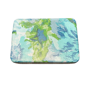 Vintage Jewelry Box Case Earrings Blue Green